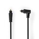 image 1 of Nedis 2m Digital Audio Optical TosLink SPDif Cable, Optical Male to Optical Male, Rotating Angled - Black