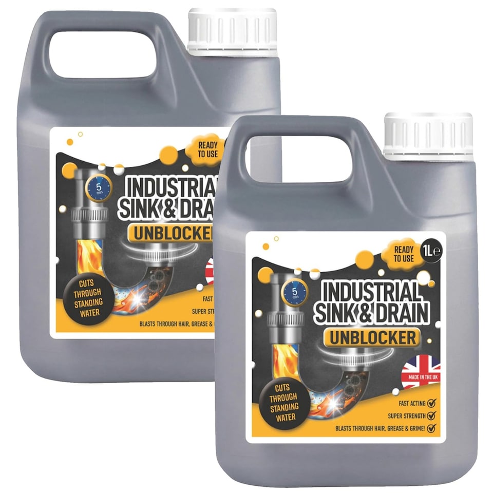 image 1 of 2 x 1 Litre Handy Size Heavy Duty Sink & Drain Unblocker For Plug Holes, Showers & Toilets