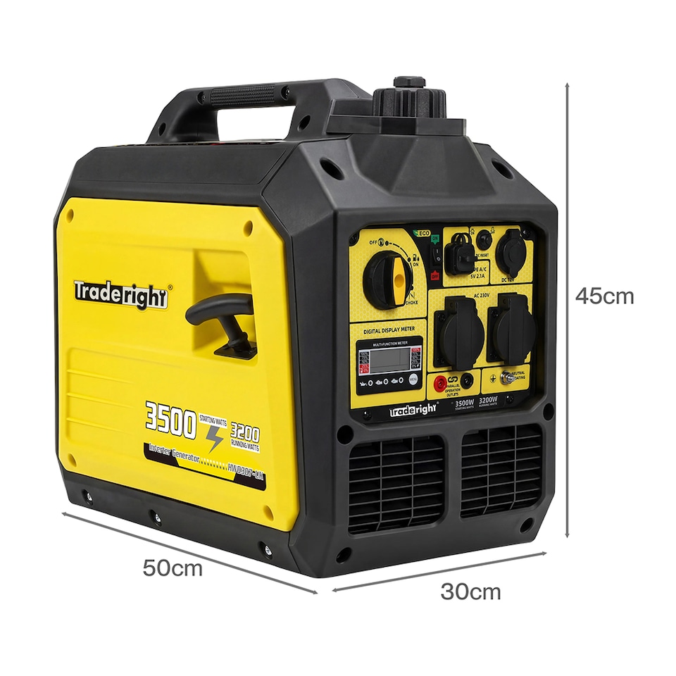 image 1 of Traderight Inverter Generator 3500W Portable Petrol Quiet Backup Power Pure Sine