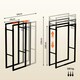 image 7 of Outsunny 100-150cm Retractable Metal Firewood Log Holder Rack with Hooks