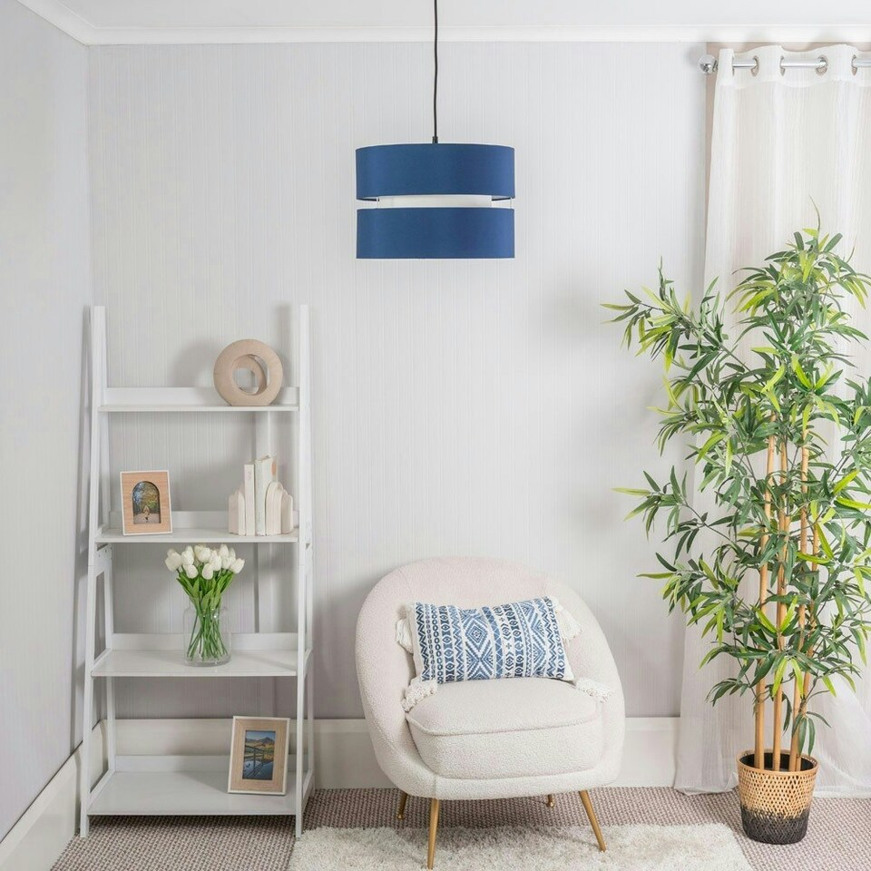 image 1 of ValueLights Sophia Large Navy 2 Tier Ceiling Light Shade