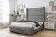 image 2 of Sloomy Sterling Pewter Dumfries Bed Frame With 50"  Upholstered Wingback Headboard 4' Small Double