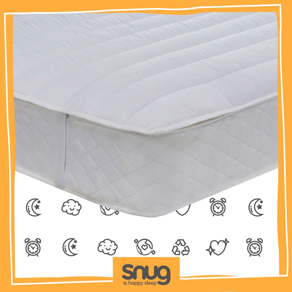 image 1 of Snug Brilliantly Bouncy Mattress Topper, Double | White | 1