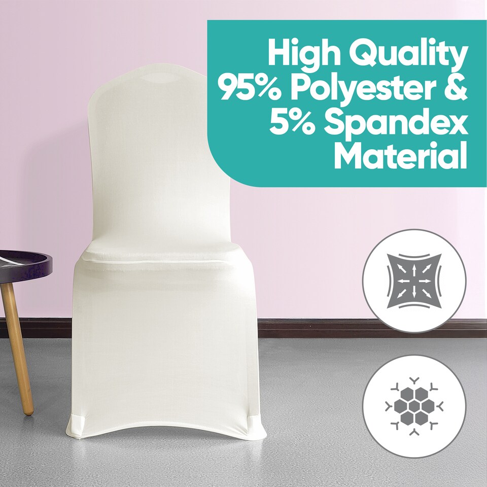 image 1 of Chair Cover Spandex Polyester Stretch Fabric Dining Slipcovers