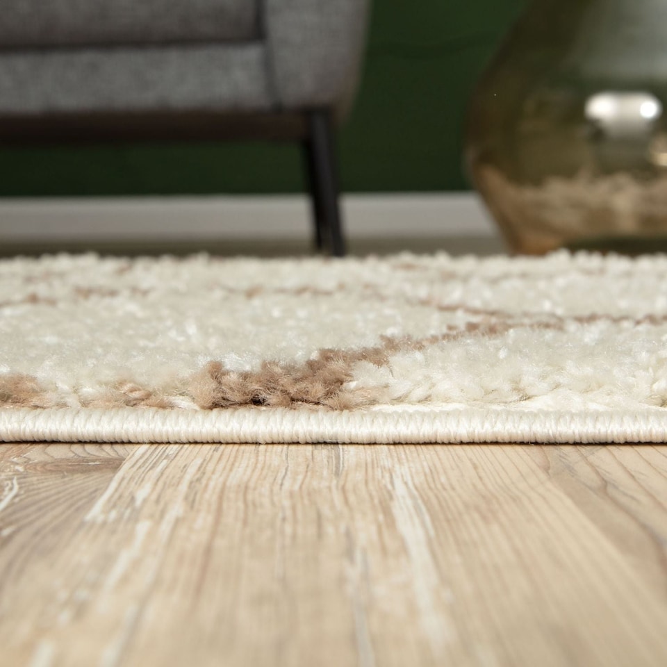 image 1 of The Rugs Moroccan Collection Soft High Pile Shaggy Trellis Floor Rugs and Runners Living Room