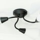image 3 of ValueLights Kristina 3 Way Black Metal Flush Ceiling Light with Frosted White Shades and LED Bulbs