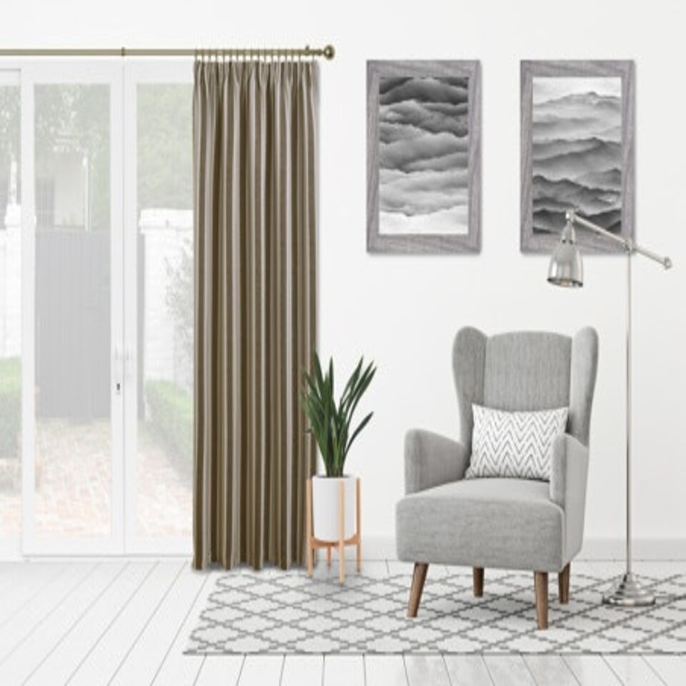 image 1 of 16 - 19mm Antique Brass Ball Metal Curtain Pole Set 120 - 215cm | Bronze | Bronze