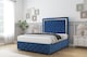 image 2 of Sloomy Sofia Gold Navy Plush Divan Bed With Mattress 2 Drawers Left Side With 54" Floor Standing Headboard & 12" Matching Footboard 6' Super King | Blue | Navy | Super King | 1