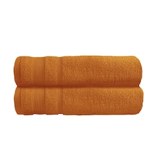 Luxury Zero Twist Egyptian Cotton Bath Towels 70 x 120cm - Pack of 2 Orange | Caramel | Bath towel