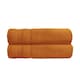 image 1 of Luxury Zero Twist Egyptian Cotton Bath Towels 70 x 120cm - Pack of 2 Orange | Caramel | Bath towel