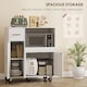image 3 of HOMCOM Rolling Kitchen Cart, Microwave Cabinet with Adjustable Shelf