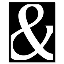 And Ampersand Symbol Black White Minimal Design Framed Wall Art Print 12X16 In