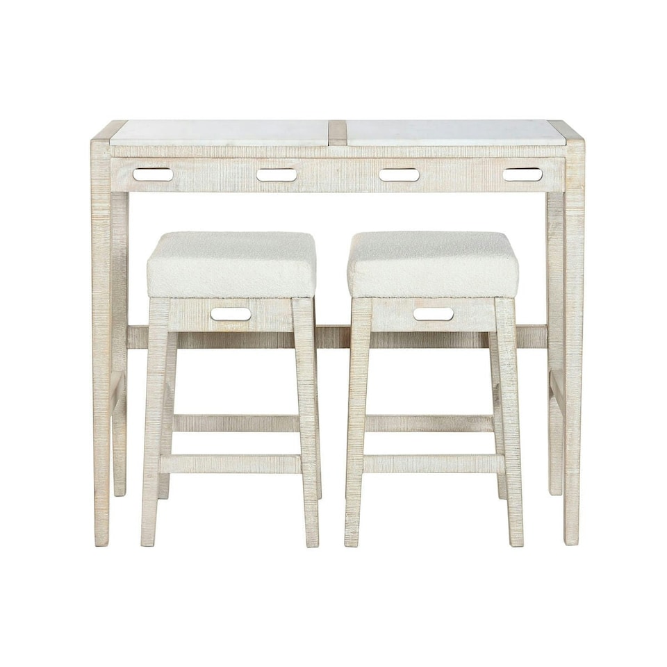 image 1 of Table set with chairs Home ESPRIT White Natural 112 x 40 x 96 cm N/A