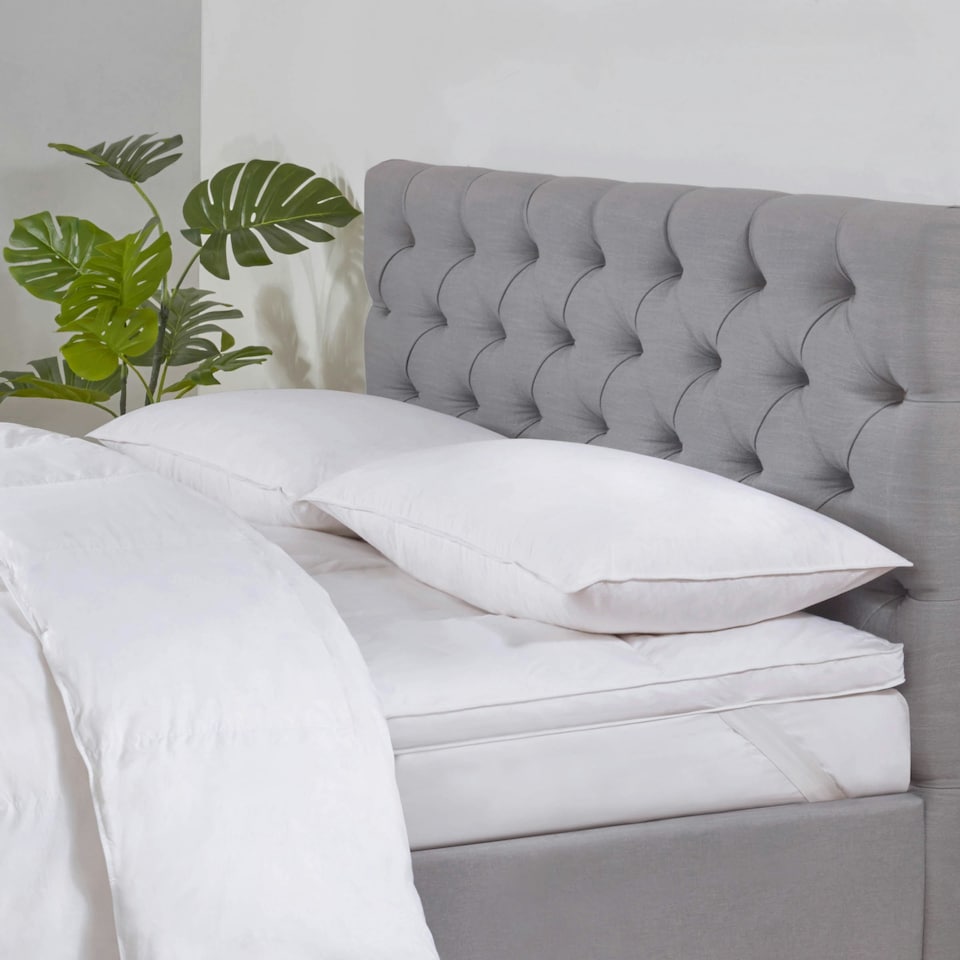 BHS All Natural Goose Feather and Down Pillow Pair, White | White | White | 1