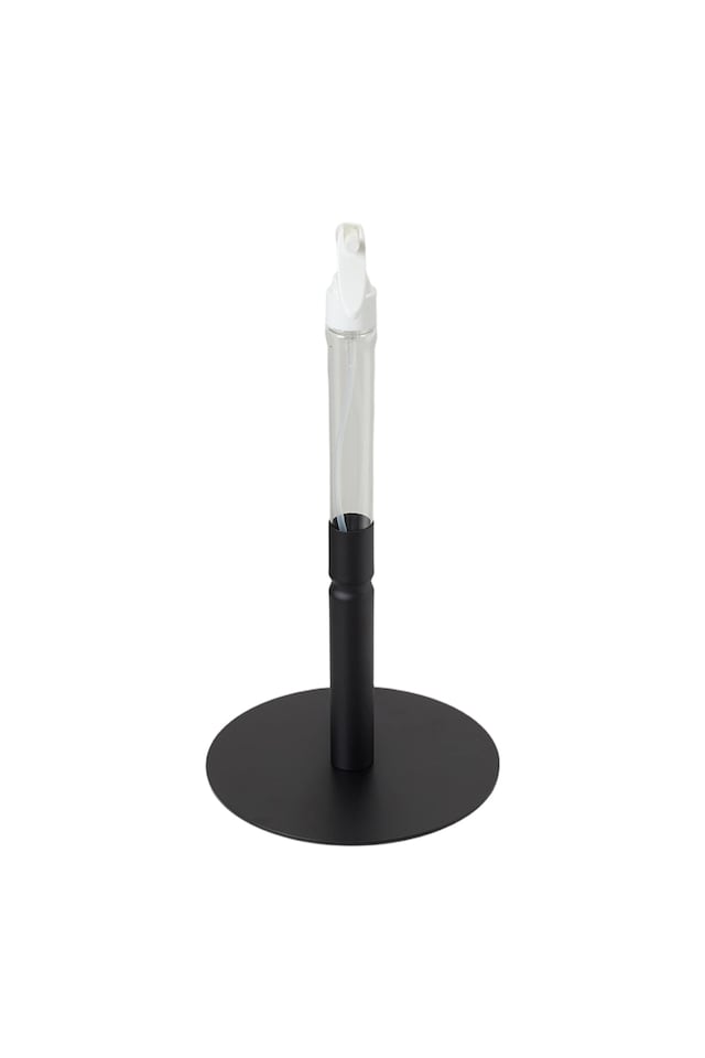 image 1 of Living and Home 2-in-1 Countertop Toilet Roll Holder with Integrated Spray Bottle | Black