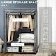 image 8 of HOMCOM Fabric Wardrobe w/ 4 Shelves 2 Hanging Rails Foldable Closets Light Grey