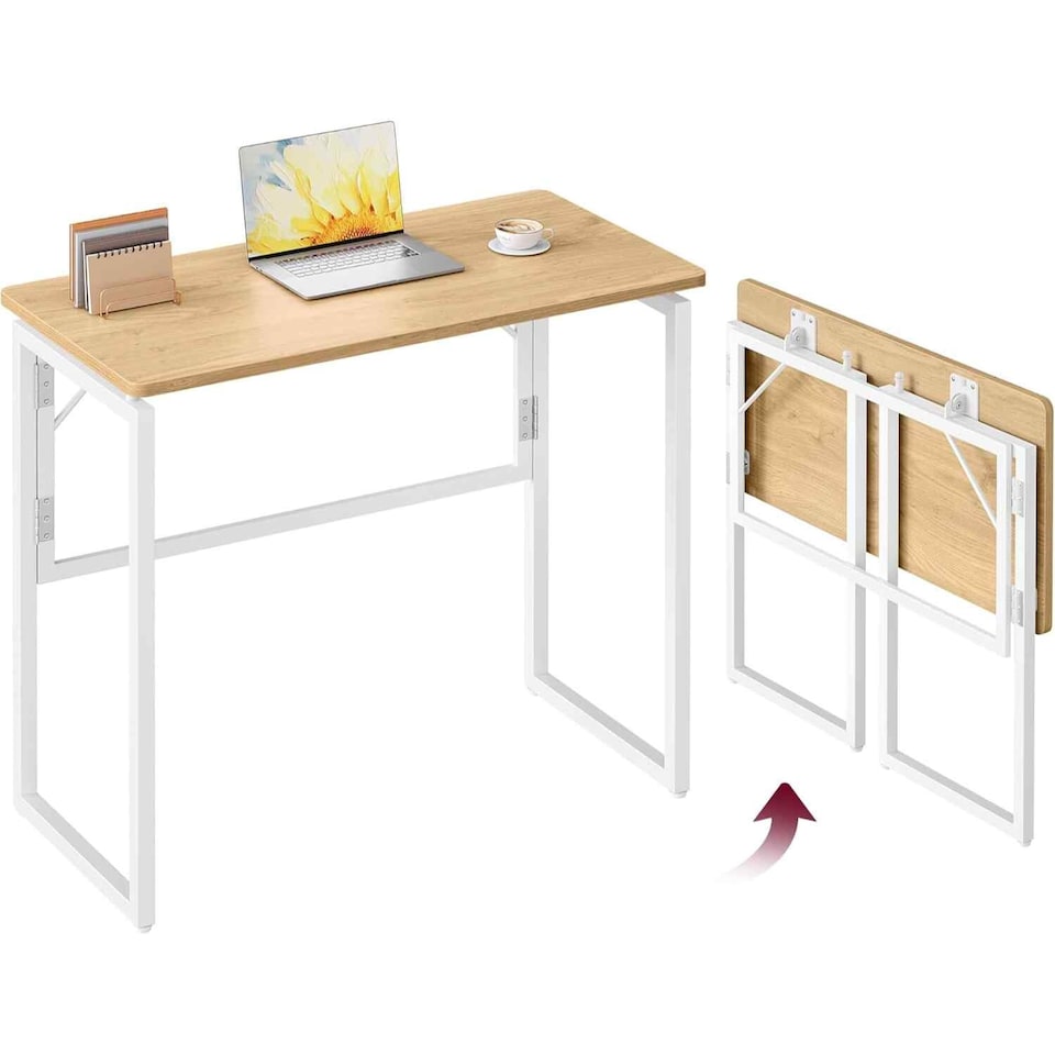 Protable Computer Compact Folding Office Desk, Writing Table with Rounded Corners ...