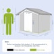 image 6 of Alivio Metal Garden Storage Shed With Weather Protection and Double Sliding Lockable Doors (Black) Black