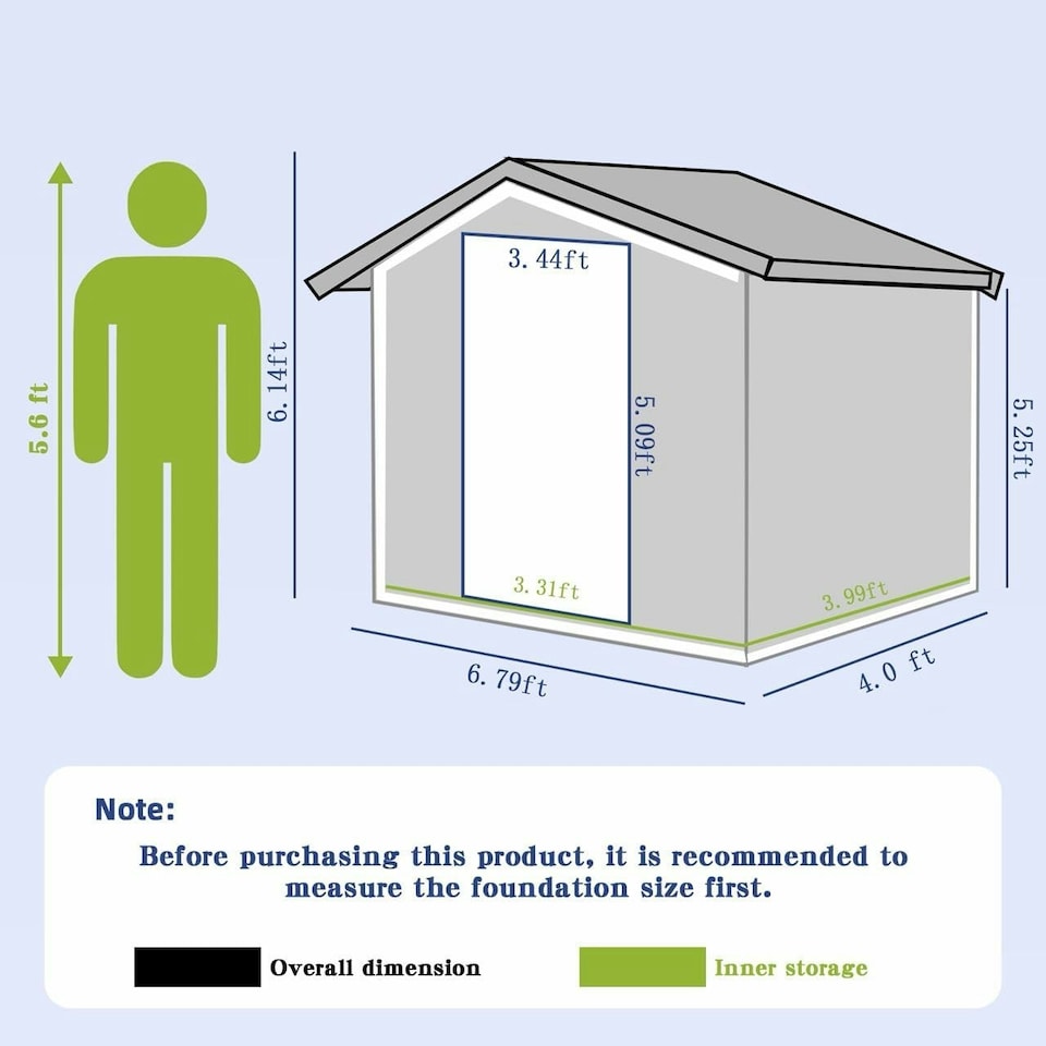 image 1 of Alivio Metal Garden Storage Shed With Weather Protection and Double Sliding Lockable Doors (Black) Black