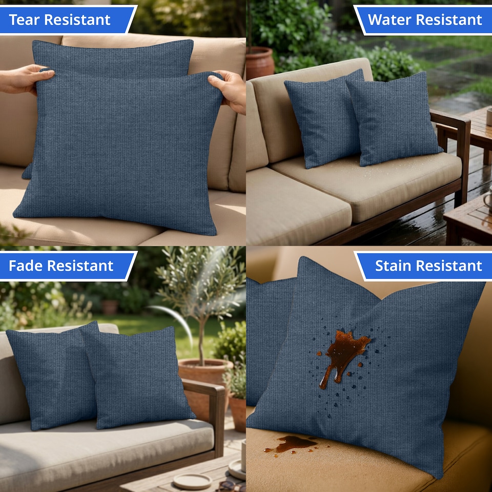 image 1 of Covers&All Sunbrella Throw Pillows Pack Of 4, Square 26 x 26, Spectrum Denim