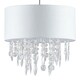 image 7 of Pair Large 40cm Easy Fit Shade Textured White Silver Fleck Acrylic Droplets | White | Clear | Large | 2