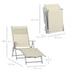 image 2 of Outsunny Steel Fabric Sun Lounger Outdoor Folding Chaise Lounge Chair Recliner with Portable Design & 7 Adjustable Backrest Positions - Beige
