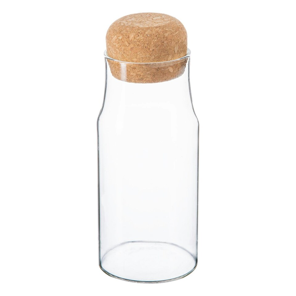 image 1 of Argon Tableware Glass Storage Bottle with Cork Lid - 375ml