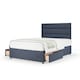 image 1 of Signature Platinum 2000 Pocket Sprung Midnight Linen 2 Drawer Divan Set And Milan Headboard Double