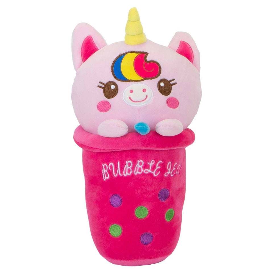 image 1 of PMS 25cm Bubble Tea Soft Toy - Cat, Sloth, Unicorn, Panda Cuddly Stuffed Toy
