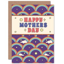Mothers Day Card Rainbow Pattern Mum Card