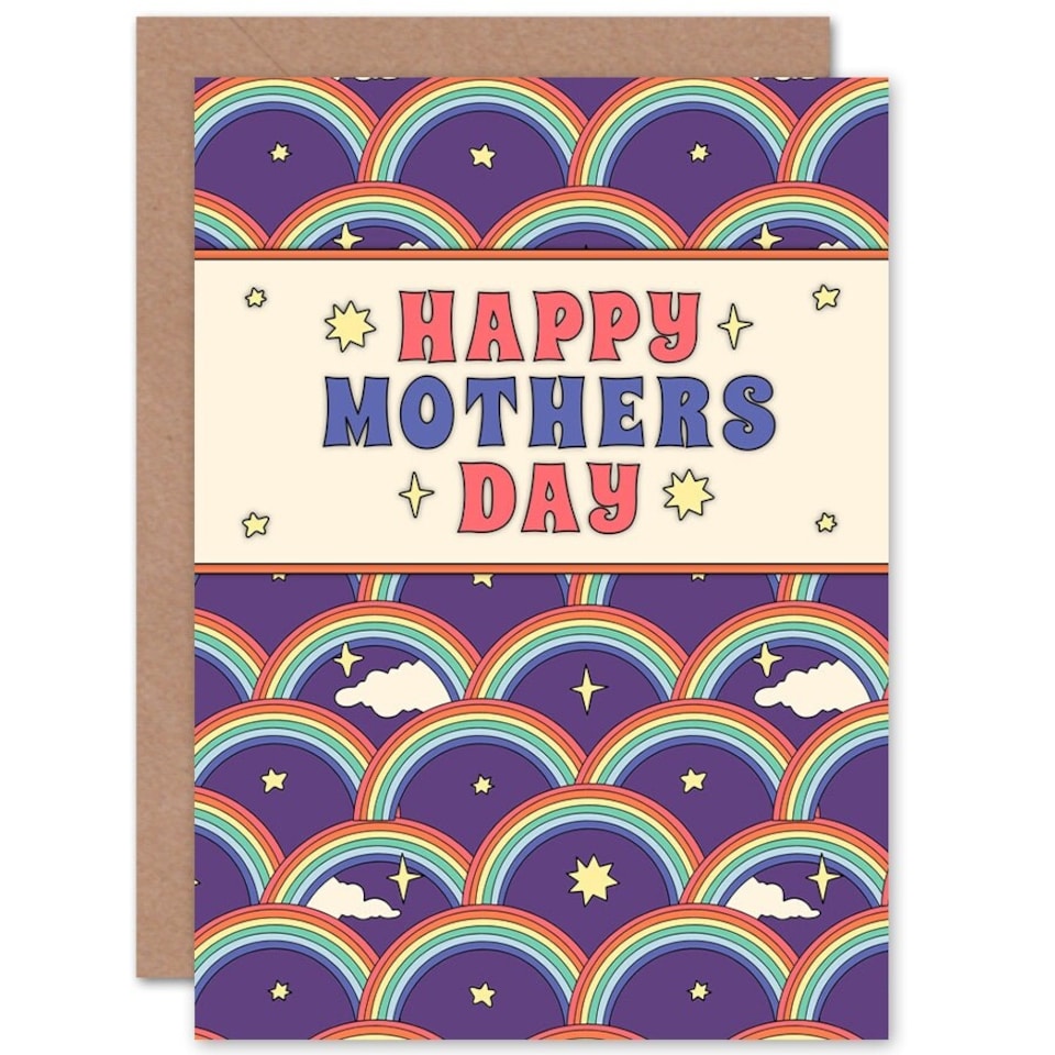image 1 of Mothers Day Card Rainbow Pattern Mum Card