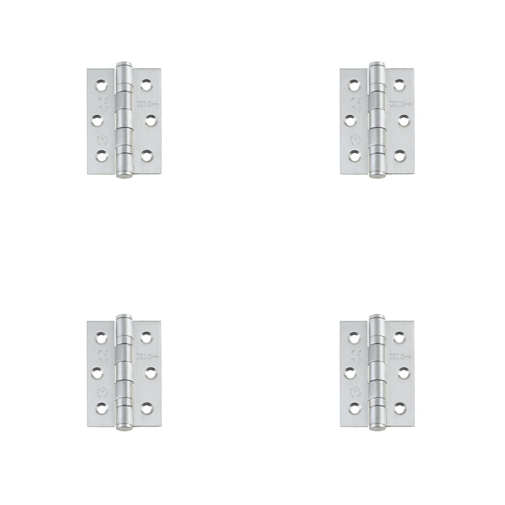 4 PACK Durable Stainless Steel Grade 7 Ball Bearing Hinge 76x50mm in Satin Finish - Door Hinges