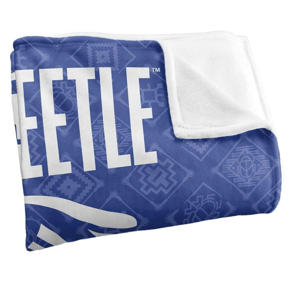 image 1 of Blue Beetle Repeat Print Blanket - Multicoloured - One Size