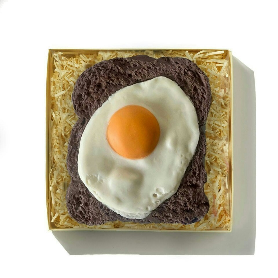 image 1 of Giant Chocolate Fried Egg On Toast