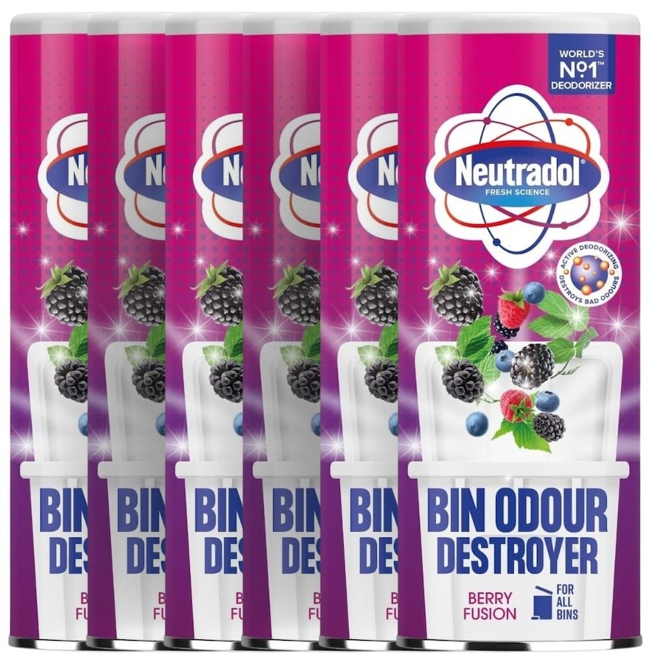 image 1 of Neutradol Odour Destroyer Dustbin Powder Berry Fusion 350g | Pink | 6 - Pink | 6