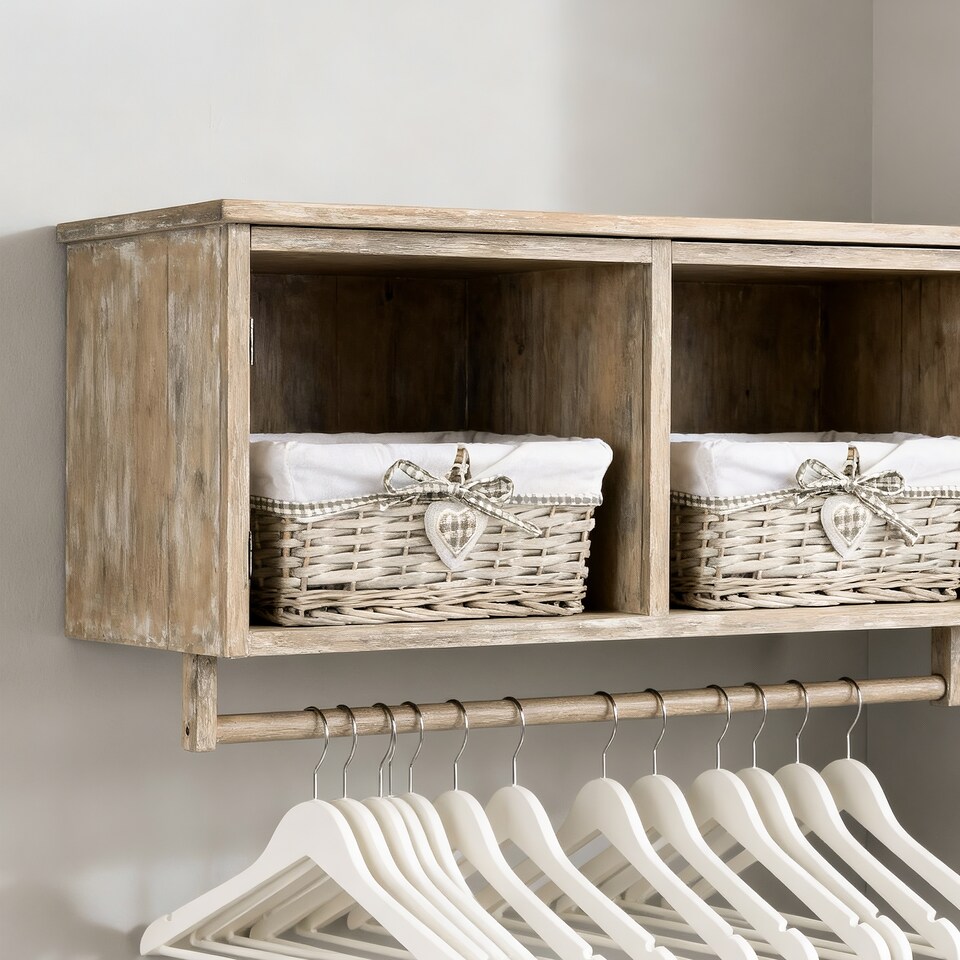 image 1 of Wickerfield Rectangular Wicker Storage Basket with Fabric Lining for Home Storage, Shelves & Gift Hampers