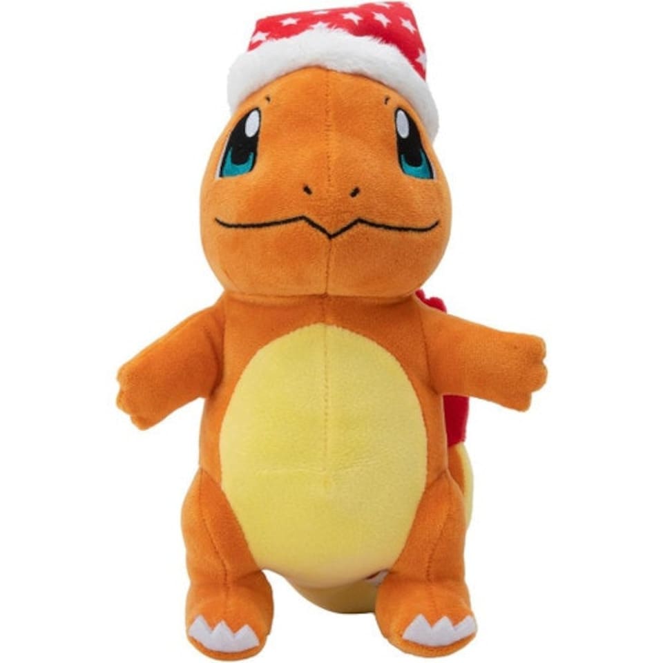 image 1 of Pokémon 8" Plush Holiday Charmander With Santa Hat