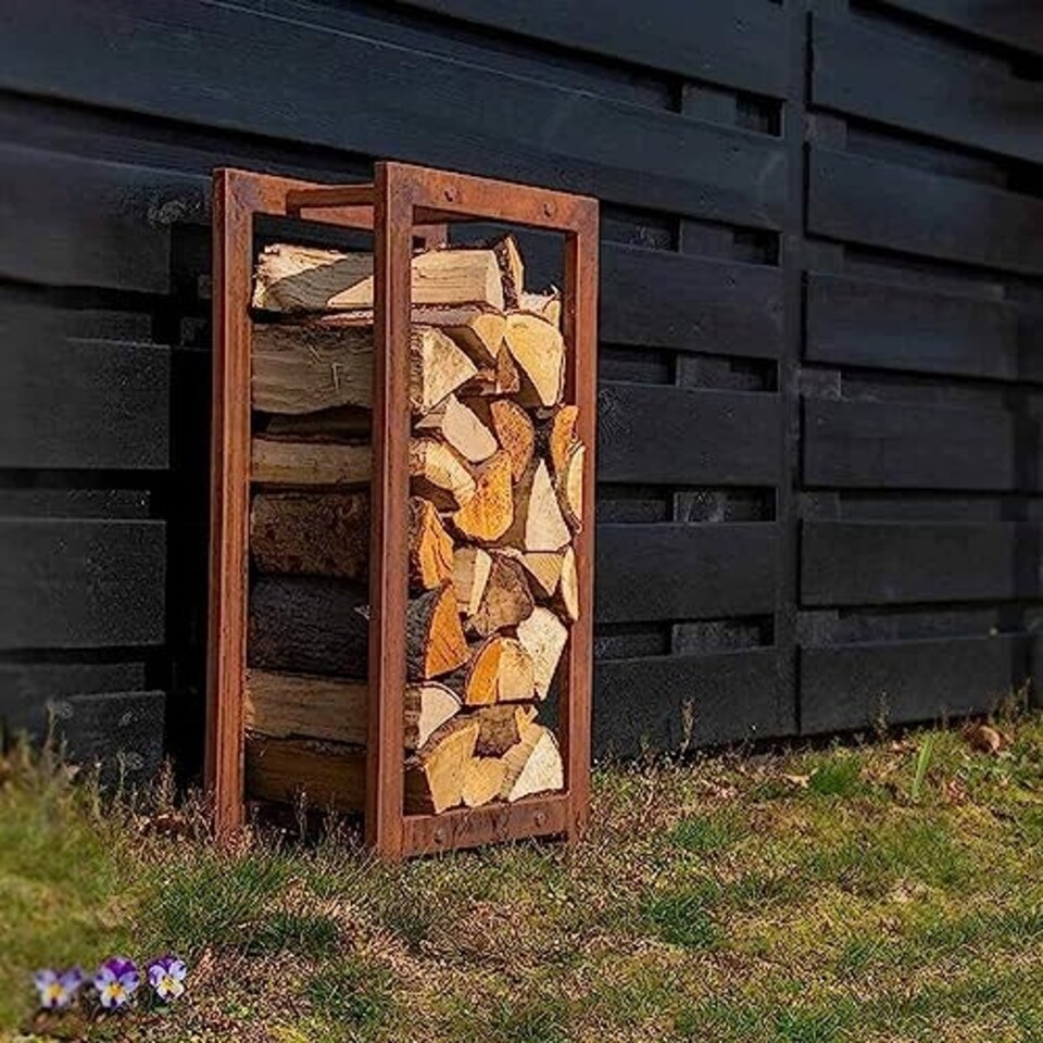 image 1 of Rust Finish Medium Wood Storage Brown