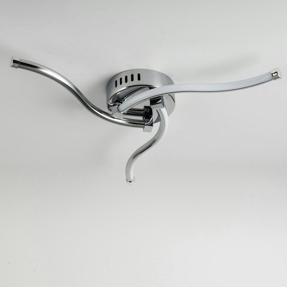 image 1 of First Choice Lighting Ara Chrome LED Flush Ceiling Light Chrome