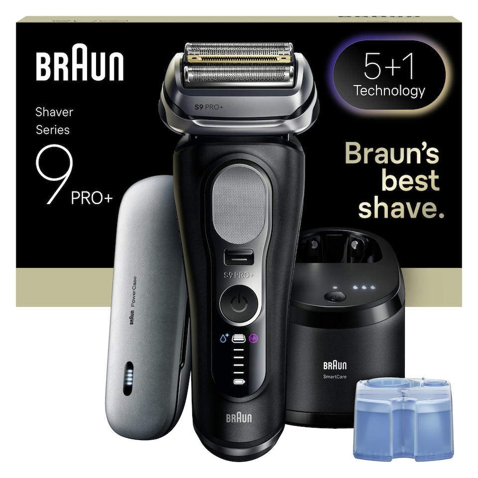 image 1 of Braun Series 9 PRO+ Electric Shaver, Pro SensoAdapt, SmartCare Center, 9670CC, Black