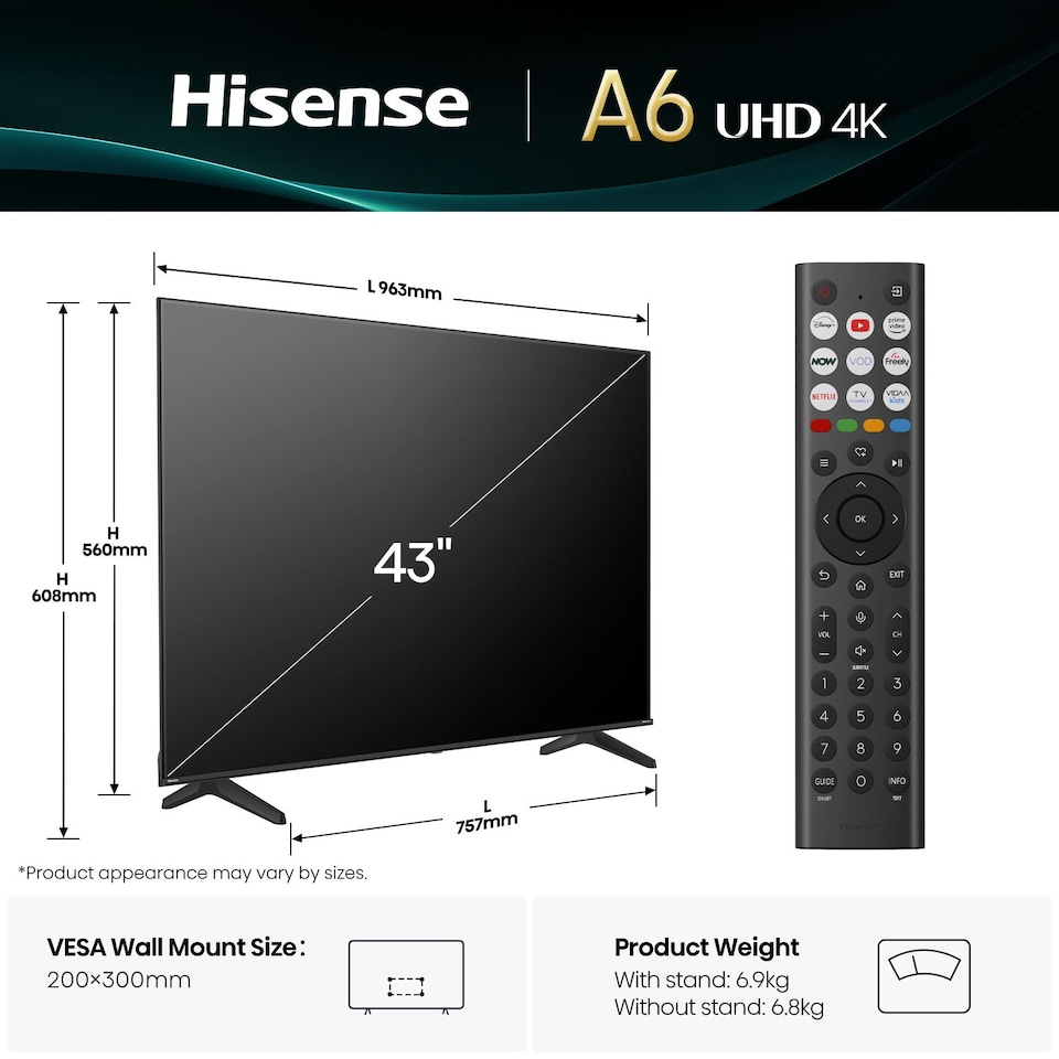 image 1 of Hisense 32 inch A5QTUK QLED FHD Smart TV with Freely