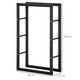image 7 of HOMCOM 100cm Metal Firewood Log Holder Rack Elevated Design, Base Side Rails | Black | Black