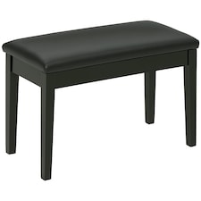HOMCOM Classic Piano Bench Stool, PU Leather Padded Keyboard Seat Black
