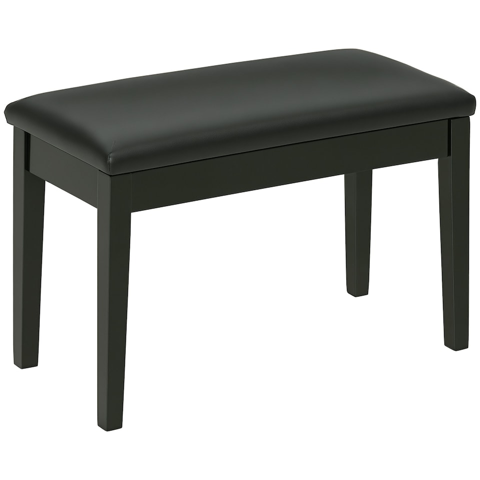 image 1 of HOMCOM Classic Piano Bench Stool, PU Leather Padded Keyboard Seat Black