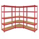 image 1 of Z-Rax 90cm Racking Bundle: Corner Shelving and 2 Garage Racking Bays | Red