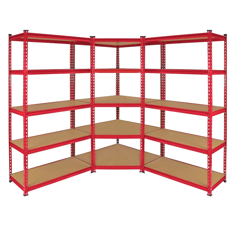 image 1 of Z-Rax 90cm Racking Bundle: Corner Shelving and 2 Garage Racking Bays | Red
