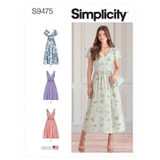 Simplicity 9475 Paper Sewing Pattern – Women’s Dress, Size U5 (16–18–20–22–24), Intermediate
