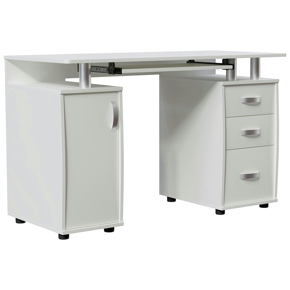 image 1 of Vida Designs Otley 3 Drawer Computer Desk Home Office Workstation, White