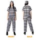 image 3 of Black & White Striped Prisoner Costume Black | M