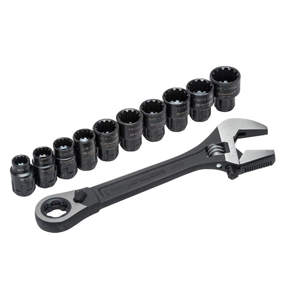 image 1 of Crescent X6 Pass-thru Adjustable Wrench Set, 11 Piece | Multi | Multi Colour | One Size | 1